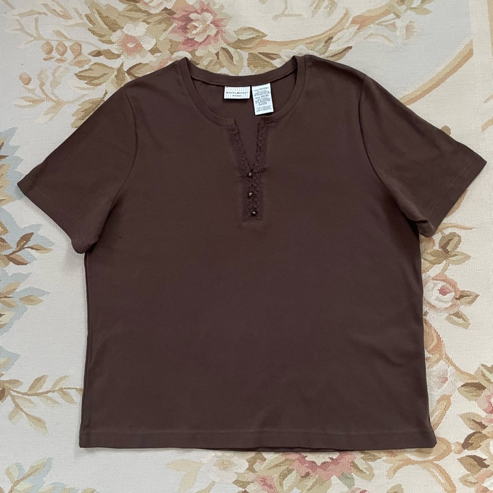 White Stag Coffee Brown Top 1X
